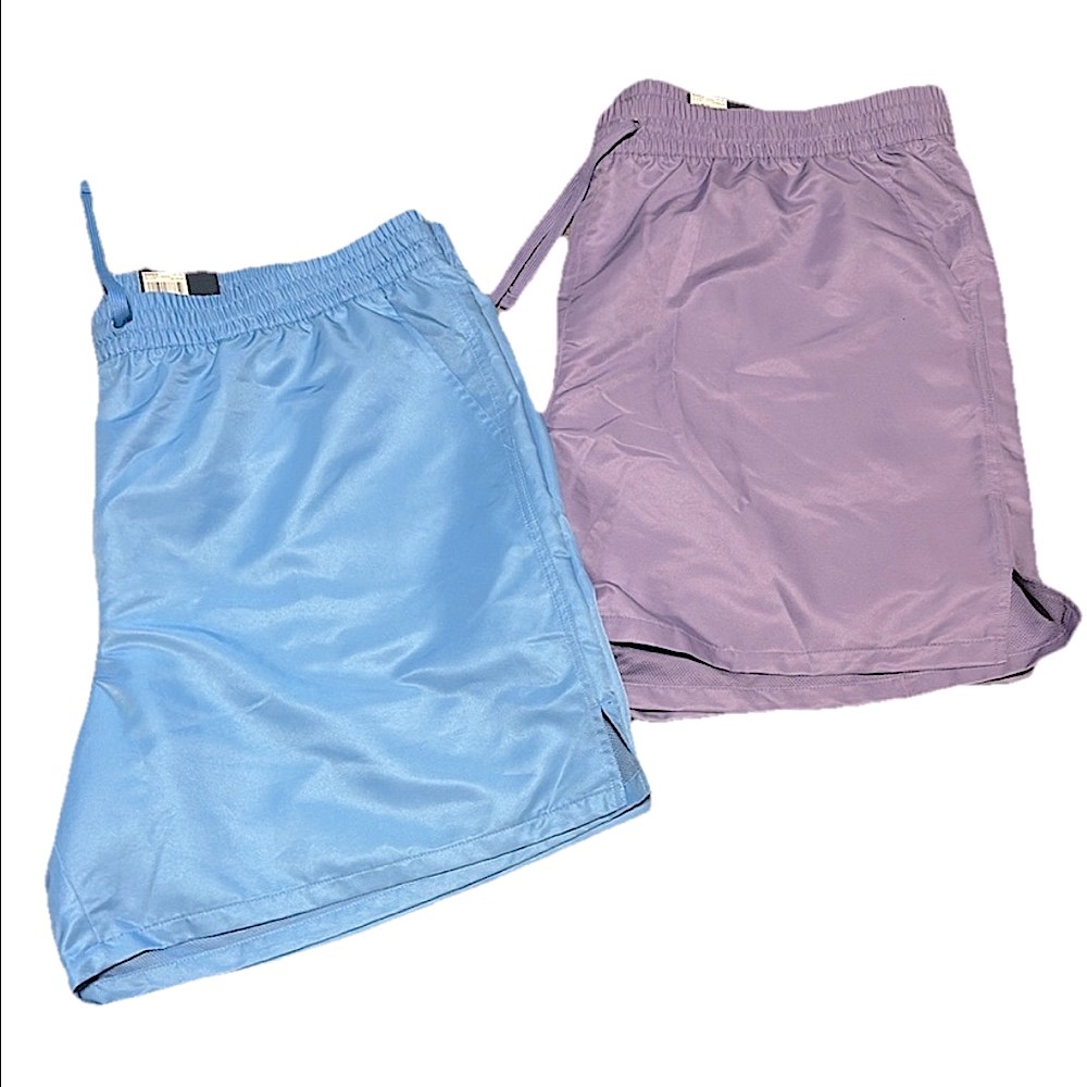 NWT Mens Tek Gear XXL TALL 2XLT Purple/Blue Swim Trunk Mesh‎ Lined LOT OF TWO